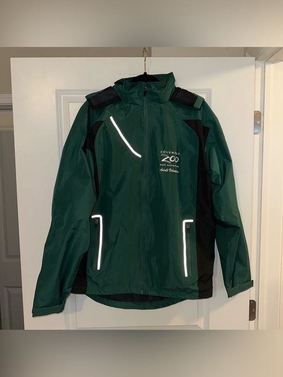 Other - Columbus Zoo Deep Green & Black Windbreaker / Rain Jacket - Size Large
